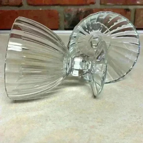 Cristal D'Arques-Durand 2 Ice Cream/Dessert Bowls Pattern Is "Quadro" No… - Picture 7 of 10